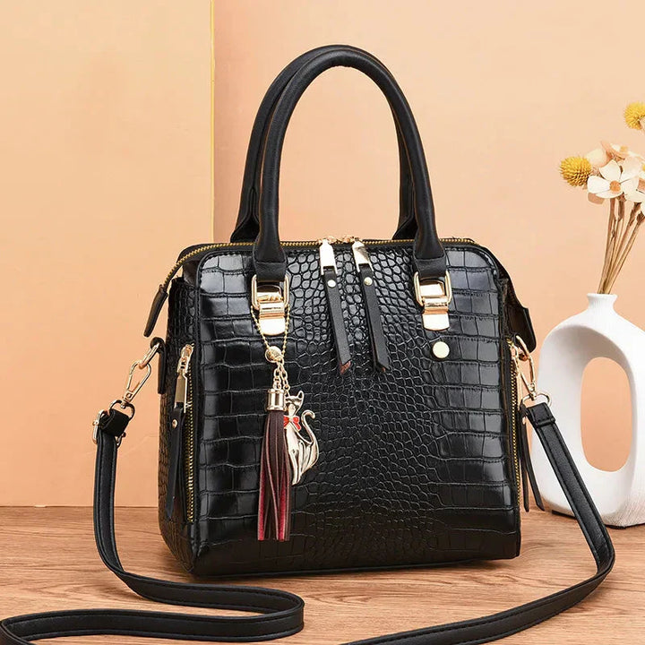 Agata™ | Crocodile-Embossed Leather Handbag