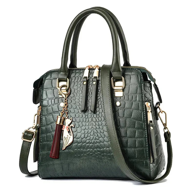 Agata™ | Crocodile-Embossed Leather Handbag