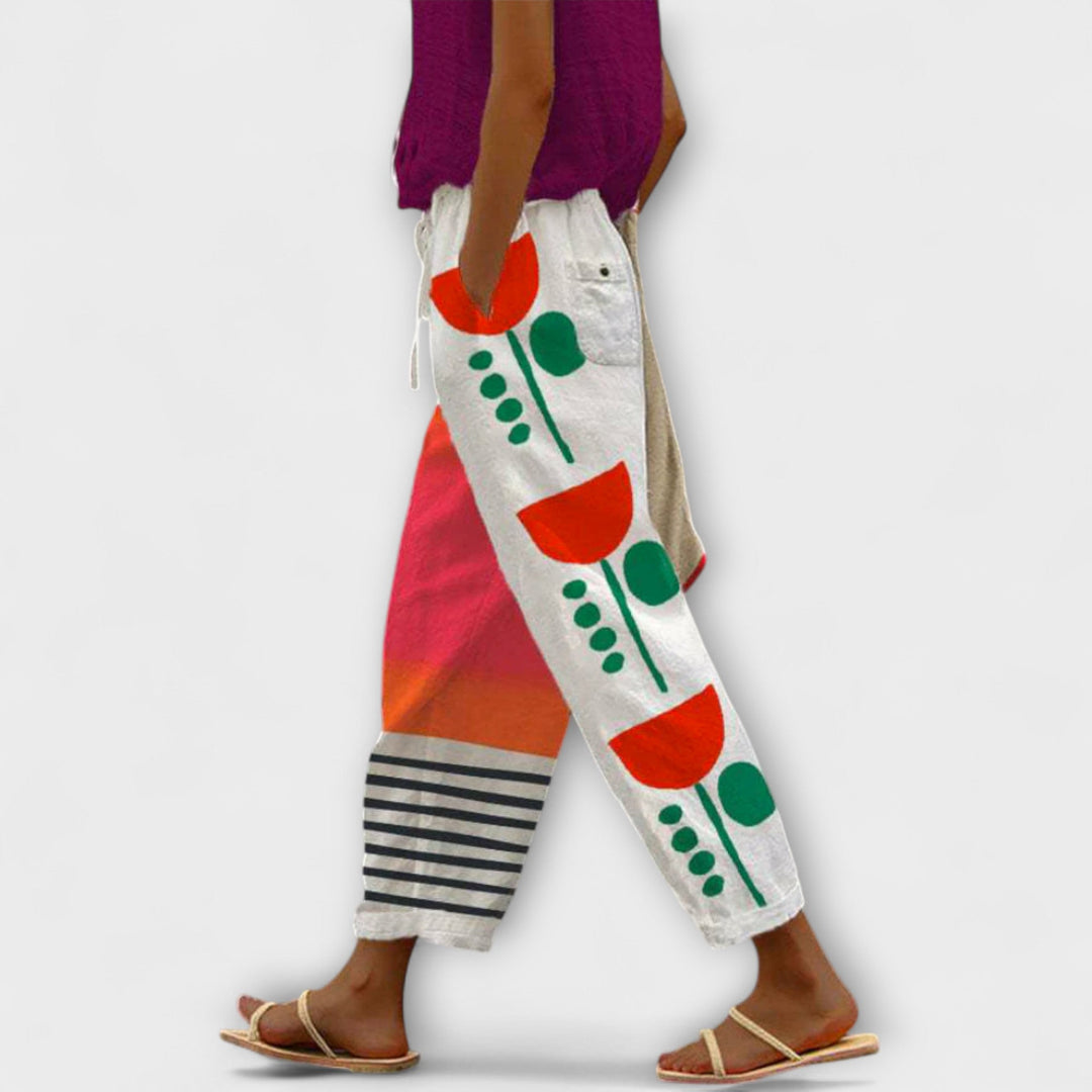 Airish - Distinctive Printed Casual Button Pants