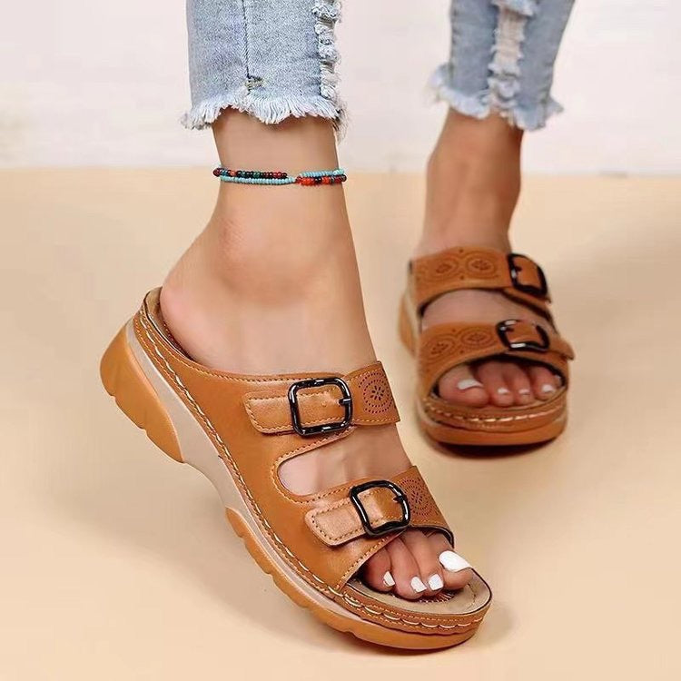 Viola™ orthopedic sandals with wedge heel