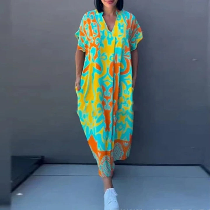Lana - Lightweight Maxi Dress with Colorful Print
