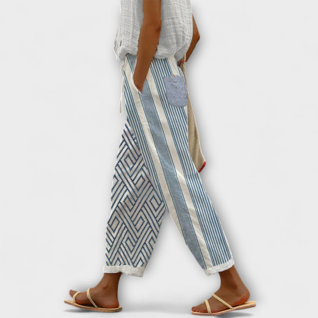 Airish - Distinctive Printed Casual Button Pants